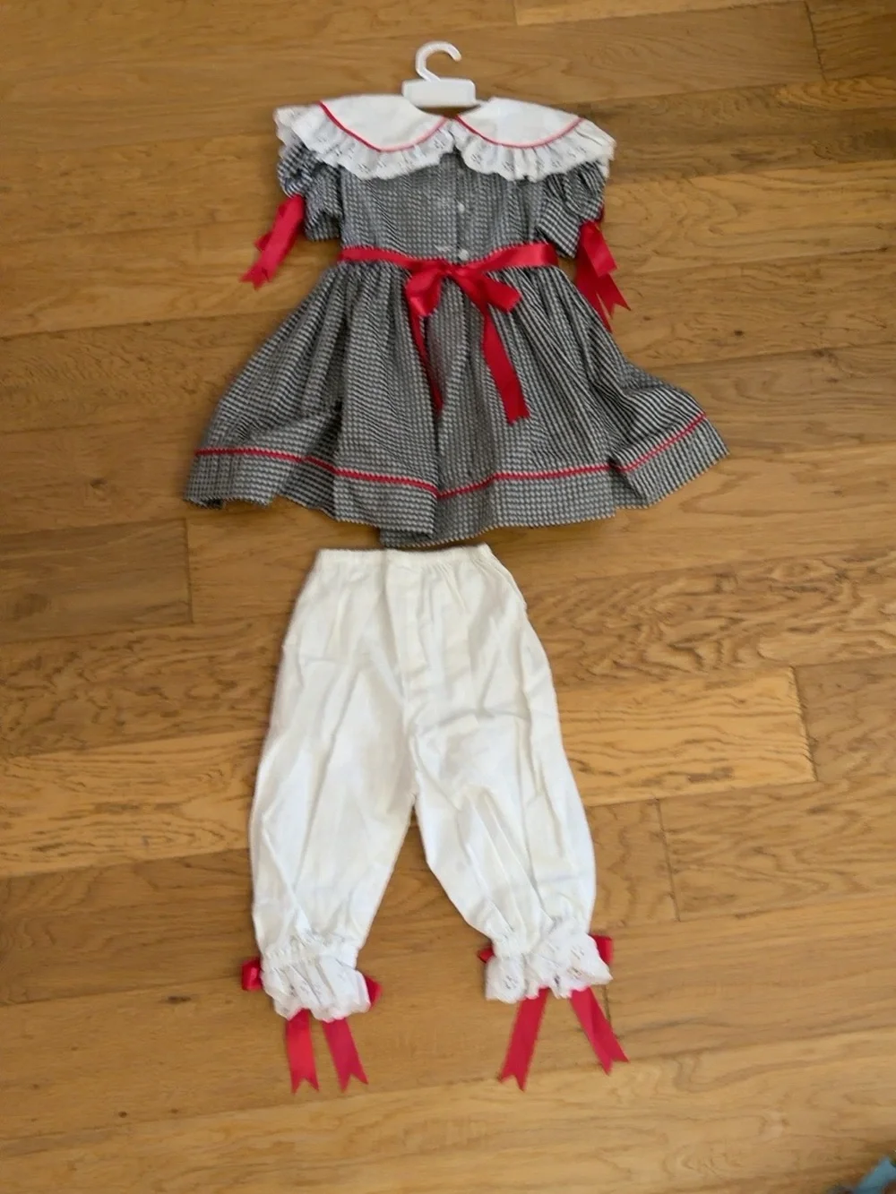 Vintage Girls Gingham Dress w/ Matching Pantalettes Estimated 2T/3T • Late 1980